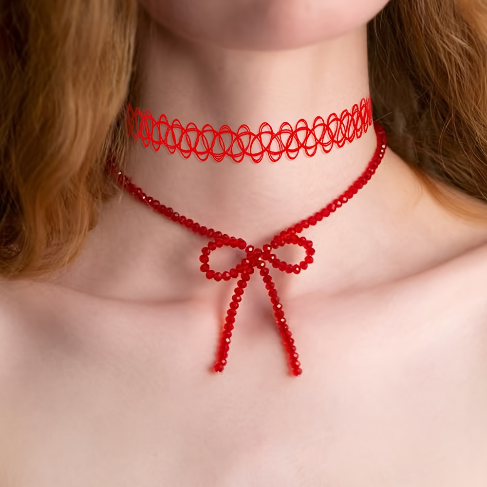 2pcs Handmade Gothic Y2K Choker Necklace Set